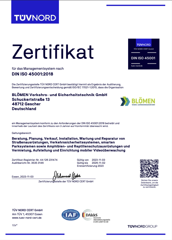 231474_BLOMEN Verkehrs- und Sicherheitste chnik _ISO 45001_ZA 23_De_HZERT_JS_PDF